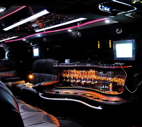 Interior of Hummer limo